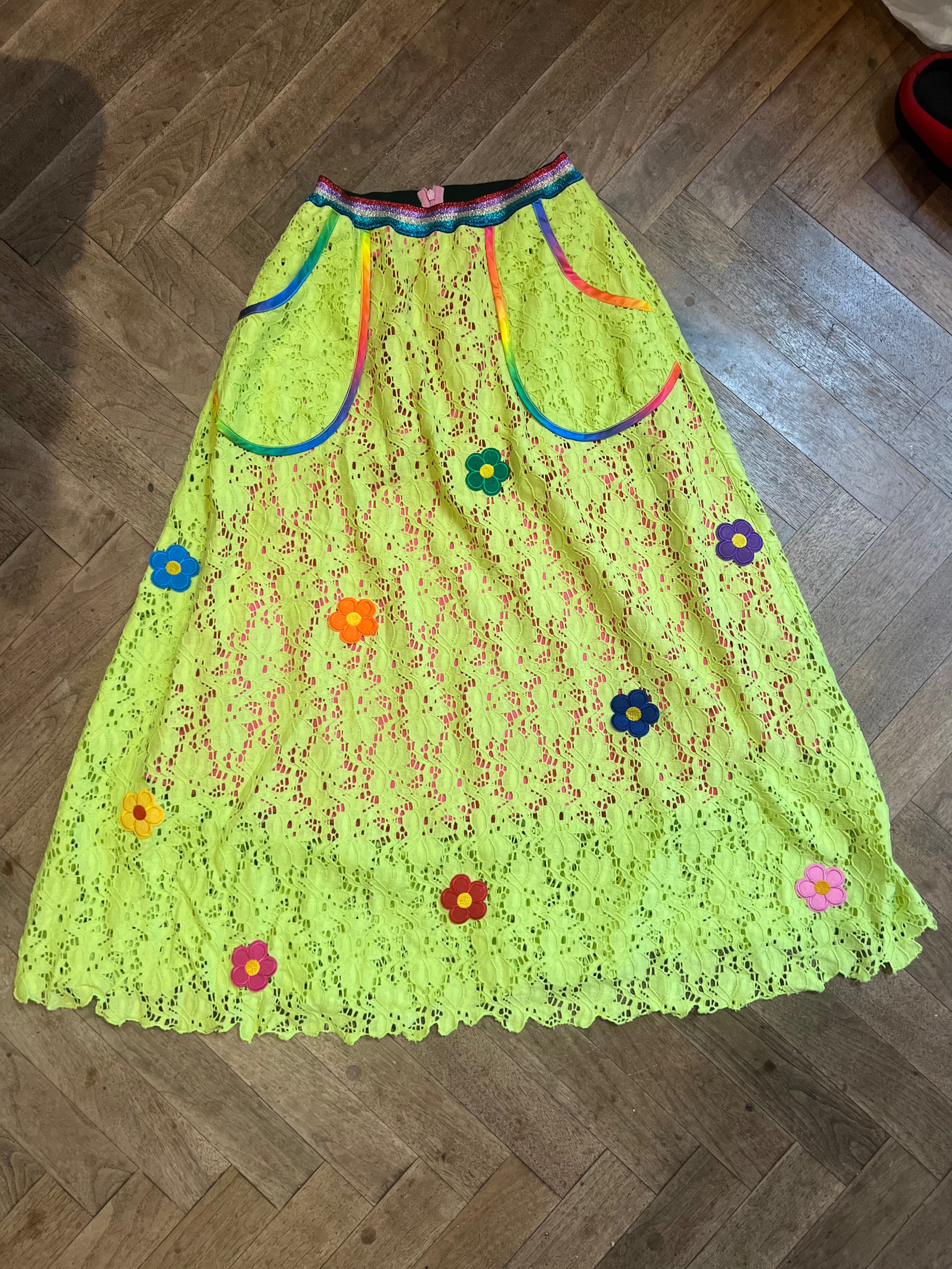 Neon Rainbow skirt sample size 10