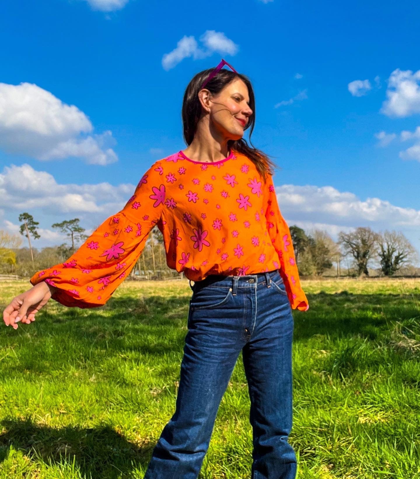 The ‘Groovy Chick’ blouse - preloved size 16/18.