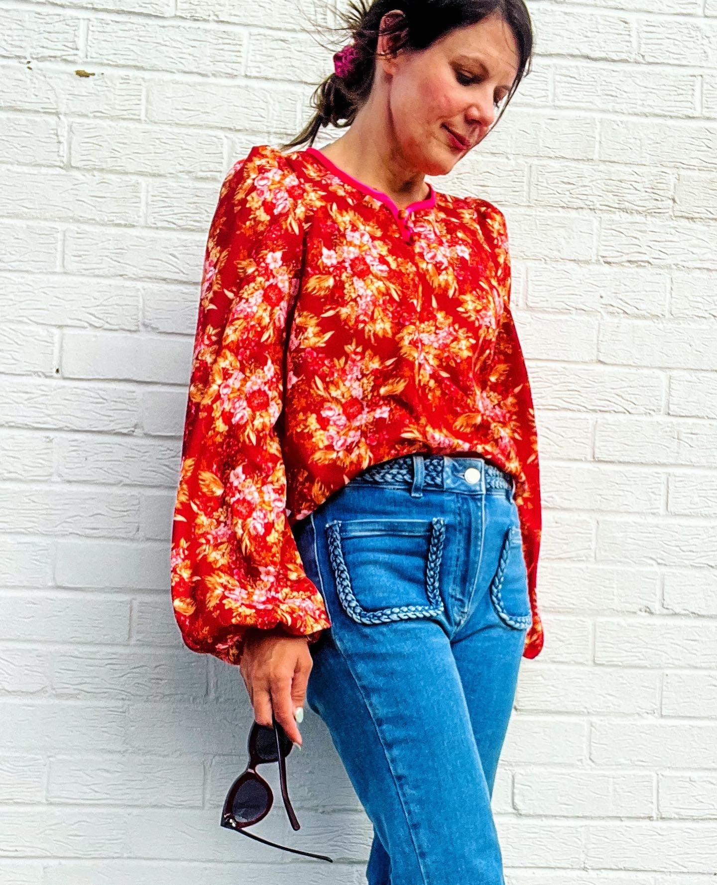 The ‘Red Fleur’ Blouse